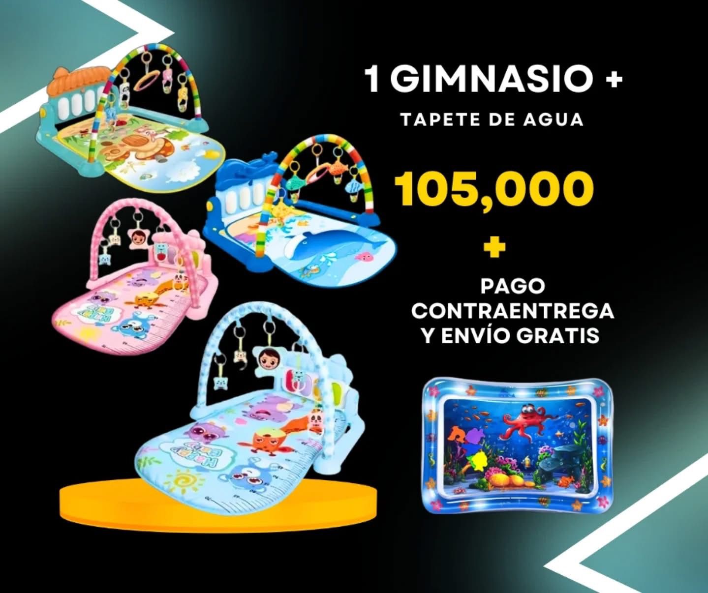 🧸Gimnasio Piano + Tapete de Agua para Bebés 💖